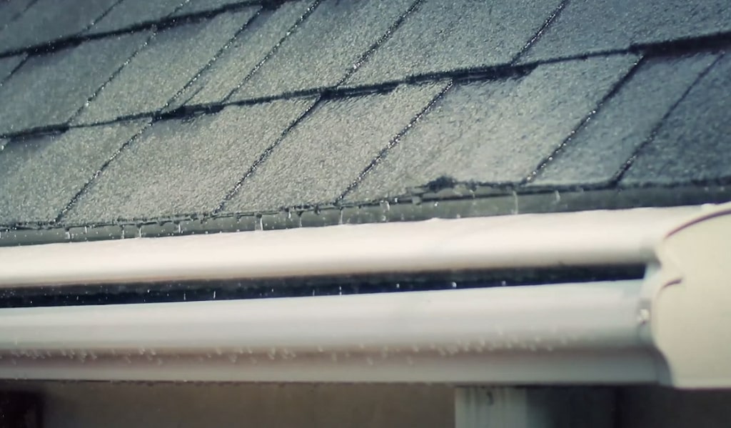 Gutters during heavy rain